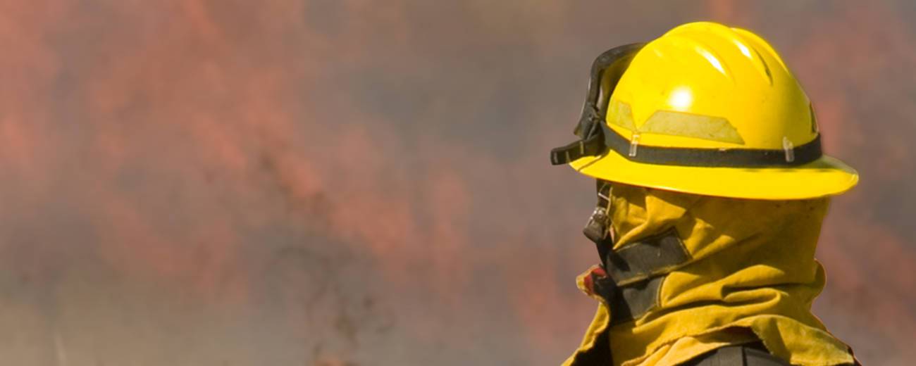 Man wearing helmet